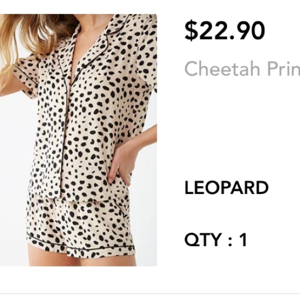 Forever 21 leopard print pajamas - worn once